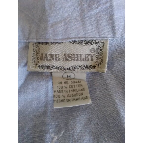 Vintage 80s Cotton Button-Up Embroidered Blouse size M - Picture 8 of 10